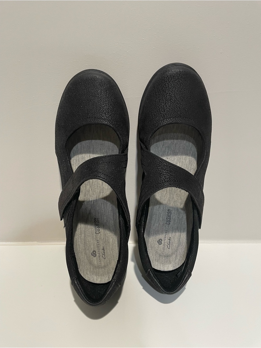 Clarks Cloudsteppers Black Mary Jane Strap Flats